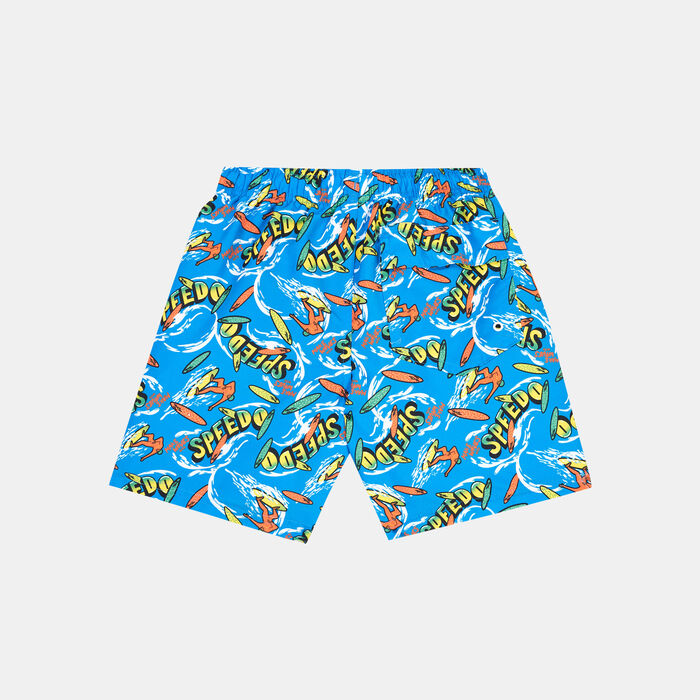 Speedo Kids' Printed 15-inch Swim Shorts Blue Speedo Kids' Printed 15-inch Swim Shorts Blue image number 1