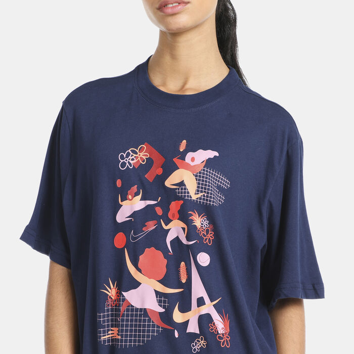 Nike Women's Court Dri-FIT Tennis T-Shirt Blue Nike Women's Court Dri-FIT Tennis T-Shirt Blue image number 3