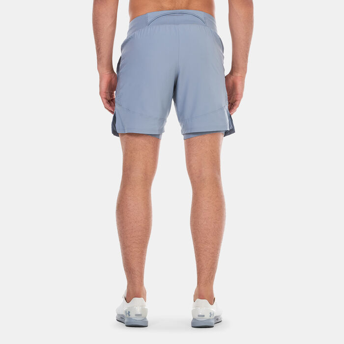 Under Armour Men's UA Launch Elite 2-in-1 Running Shorts (7 inches) Grey image number 1
