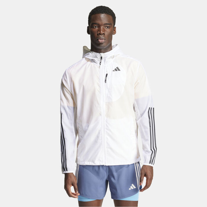 adidas Men's Own The Run 3-Stripes Jacket White image number 0