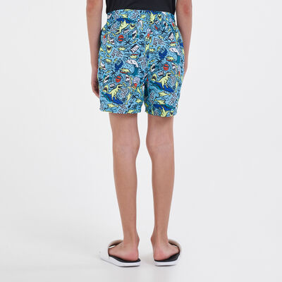 Nike Swim Kids' Shark Party Lap 4-Inches Volley Shorts yellow