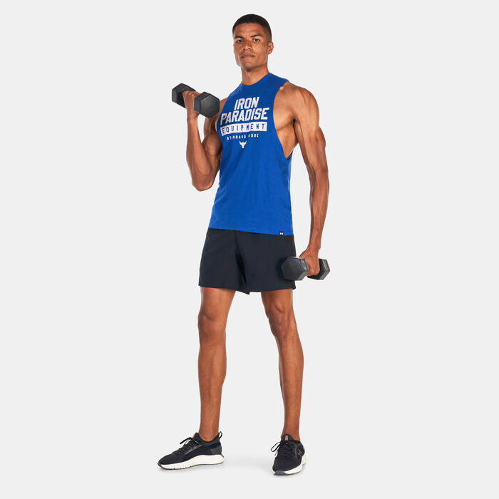 Under Armour Men's Project Rock Iron Muscle Tank Top Blue image number 2