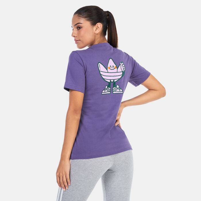 adidas Originals Women's ADI DASSLER Graphic T-Shirt Purple adidas Originals Women's ADI DASSLER Graphic T-Shirt Purple image number 1