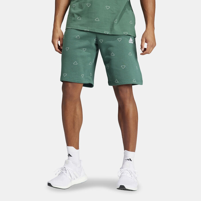 adidas Men's Seasonal Essentials Monogram Graphic Shorts Green adidas Men's Seasonal Essentials Monogram Graphic Shorts Green image number 0