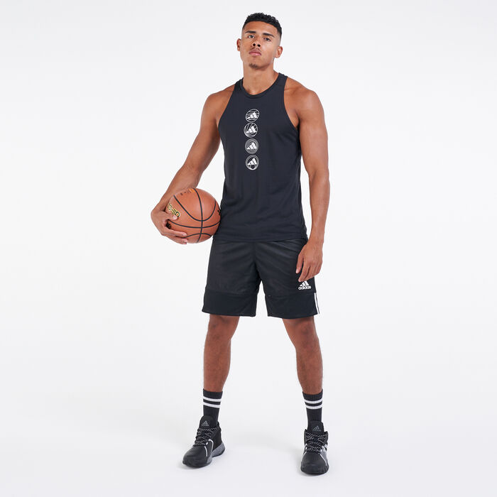 adidas Men's Run Logo Tank Top Black image number 2