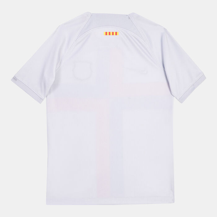 Nike Kids' Dri-FIT FC Barcelona Stadium Third Football Jersey - 2022/23 (Older Kids) Ivory Nike Kids' Dri-FIT FC Barcelona Stadium Third Football Jersey - 2022/23 (Older Kids) Ivory image number 1