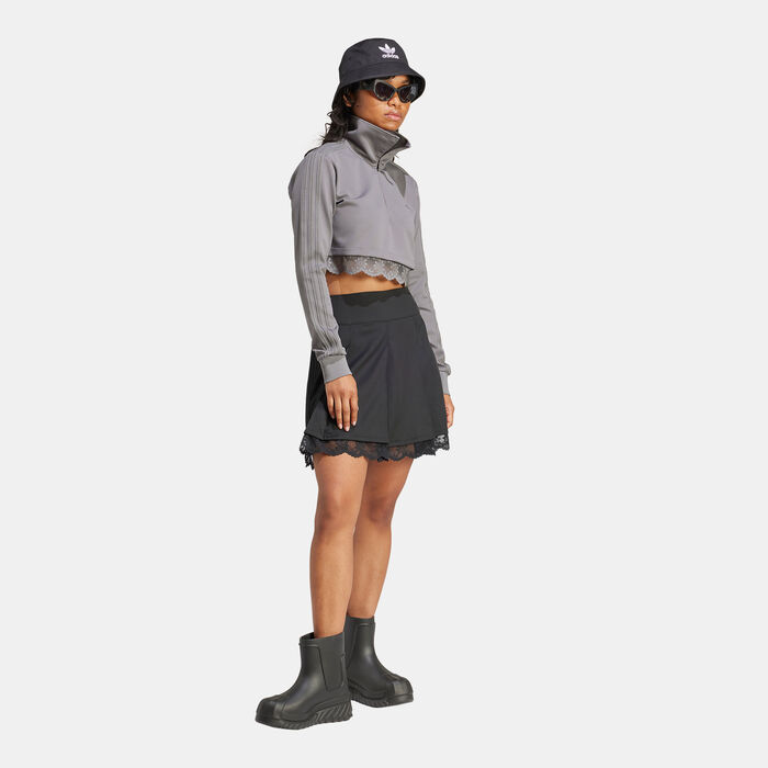 adidas Originals Women's Lace 1/4-Zip Track Jacket Grey image number 2