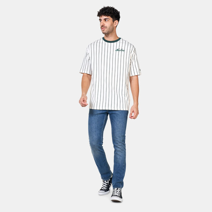 New Era New Era Heritage Pinstripe T-Shirt White New Era New Era Heritage Pinstripe T-Shirt White image number 2