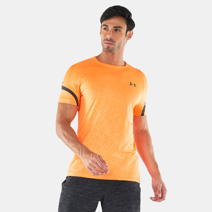 Under Armour Men's UA Rush 2.0 Emboss T-Shirt Orange Under Armour Men's UA Rush 2.0 Emboss T-Shirt Orange image number 0