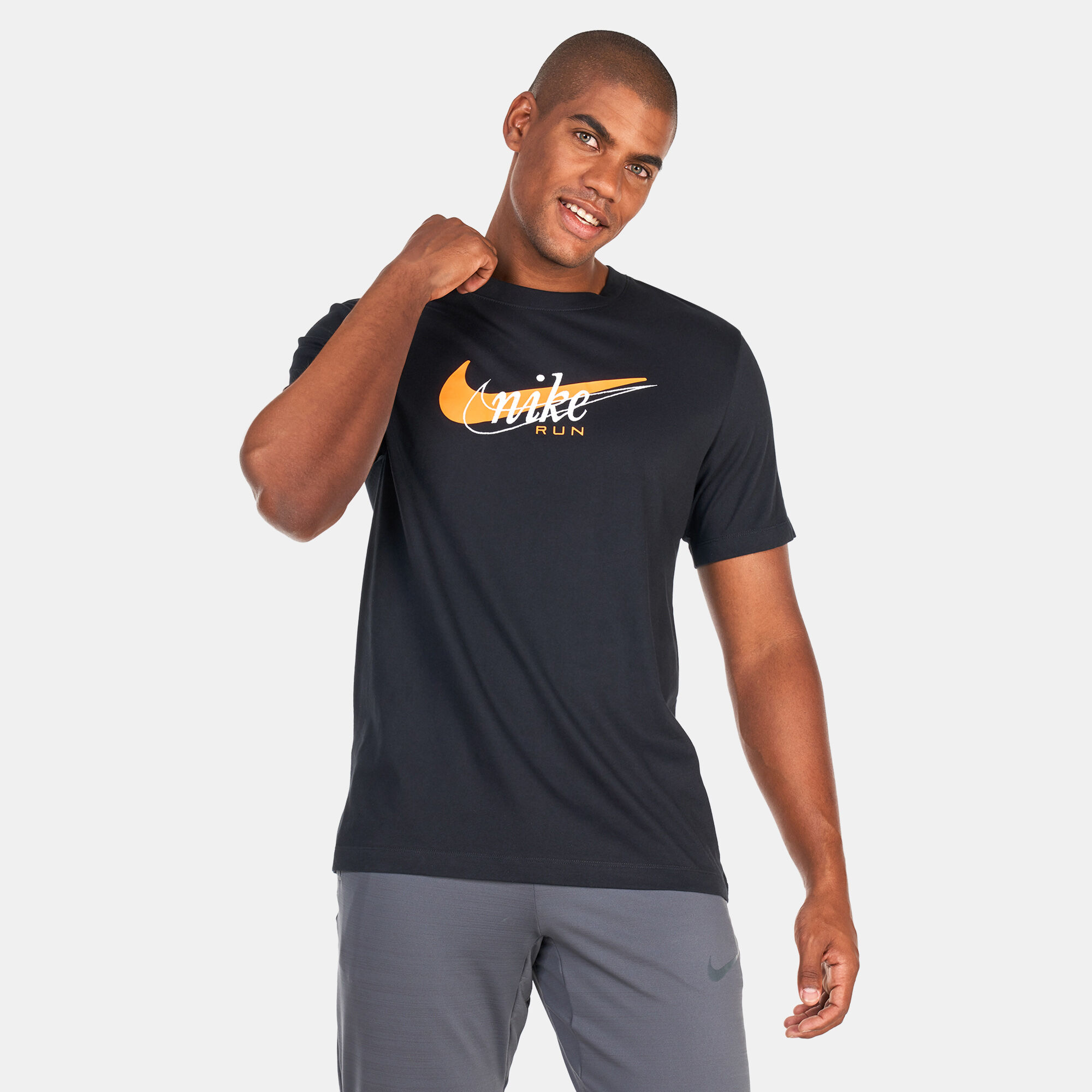 Men s Dri FIT Running T Shirt Black Nike in Qatar SSS