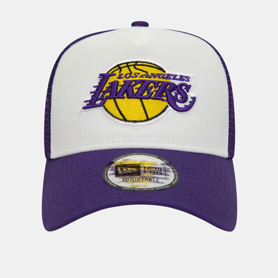 New Era Men's LA Lakers Team Colour A-Frame Trucker Cap Purple
