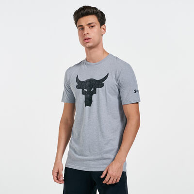 Under Armour Men's Project Rock Brahma Bull T-Shirt Grey Under Armour Men's Project Rock Brahma Bull T-Shirt Grey