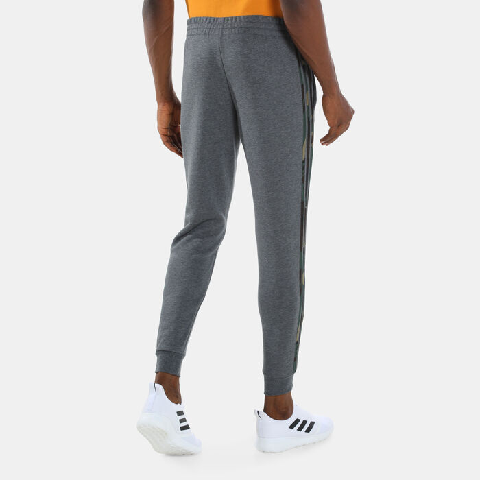 adidas Men’s Essentials Fleece Camo-Print Sweatpants Grey adidas Men’s Essentials Fleece Camo-Print Sweatpants Grey image number 1
