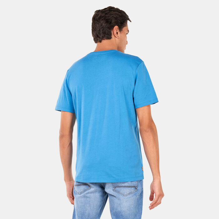 Timberland Men's Small Logo Print Logo T-Shirt Blue image number 1