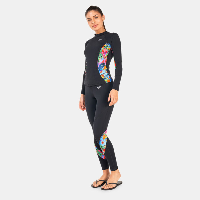 Speedo Women's Printed Leggings Black Speedo Women's Printed Leggings Black image number 2