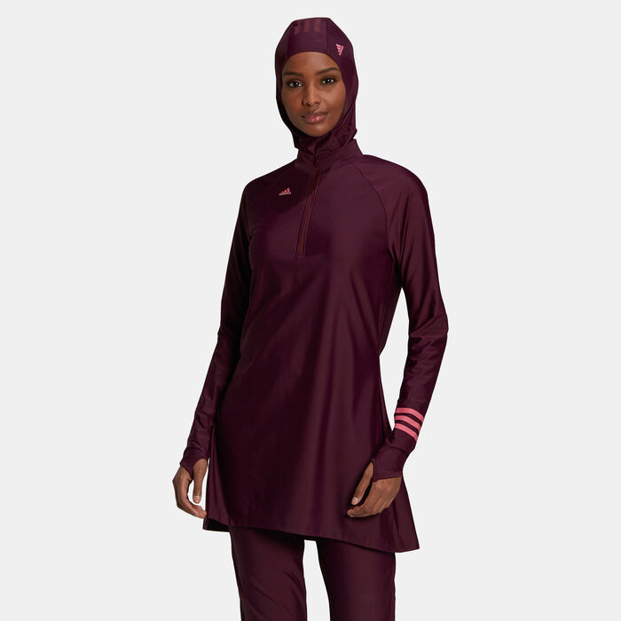adidas Women's 3-Stripes Swimming Top Red adidas Women's 3-Stripes Swimming Top Red image number 0