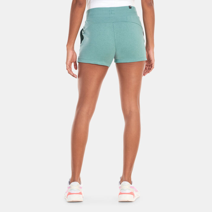 PUMA Women's Essentials+ FLOWER POWER 4-Inch Shorts Green PUMA Women's Essentials+ FLOWER POWER 4-Inch Shorts Green image number 1