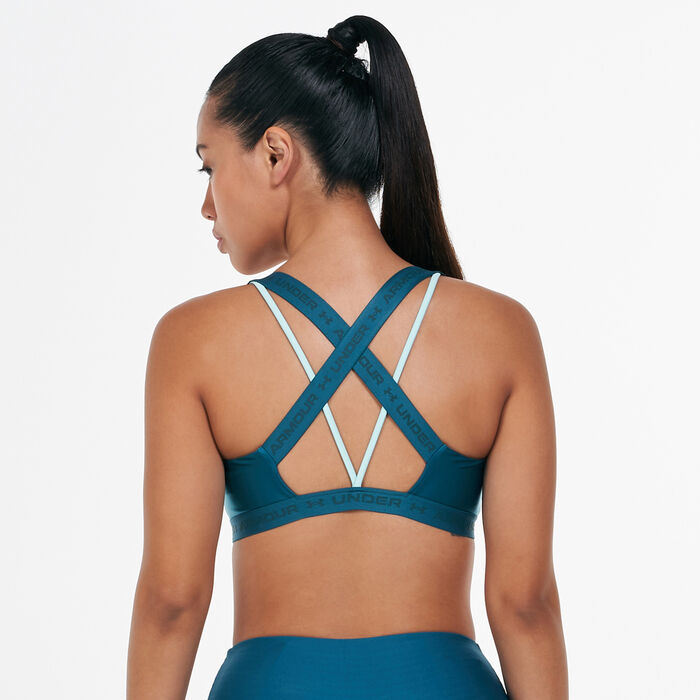 Under Armour Women's Low Shine Sports Bra Blue Under Armour Women's Low Shine Sports Bra Blue image number 1