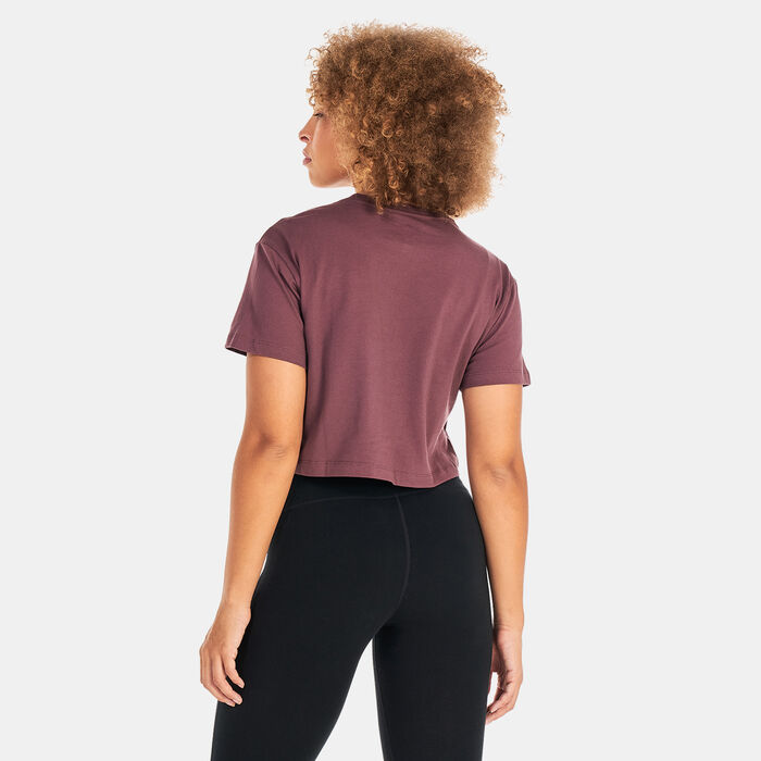Converse Women's Puff Logo Cropped T-Shirt Red Converse Women's Puff Logo Cropped T-Shirt Red image number 1