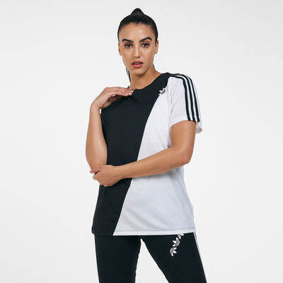 adidas Originals Women's Adicolor Sliced Trefoil T-Shirt Black