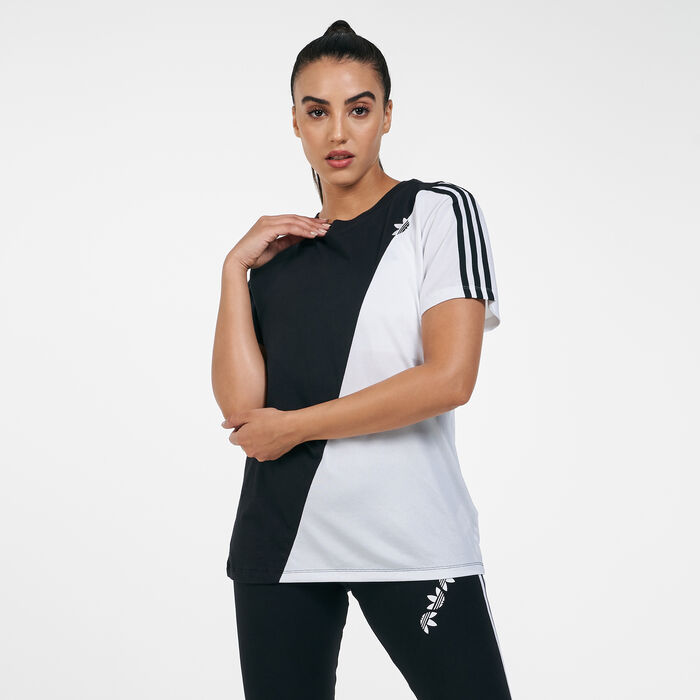 adidas Originals Women's Adicolor Sliced Trefoil T-Shirt Black adidas Originals Women's Adicolor Sliced Trefoil T-Shirt Black image number 0