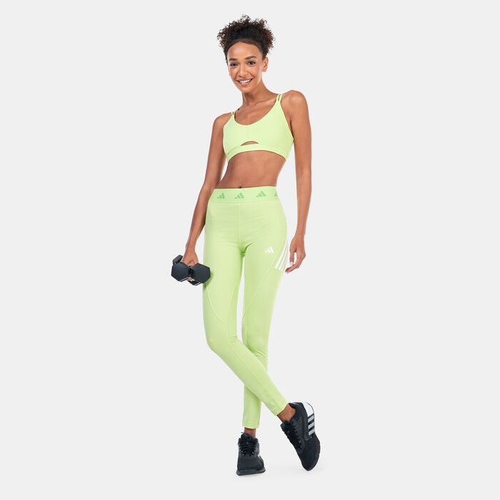 adidas Women's Techfit Hyperglam Full-Length Training Leggings Green adidas Women's Techfit Hyperglam Full-Length Training Leggings Green image number 2