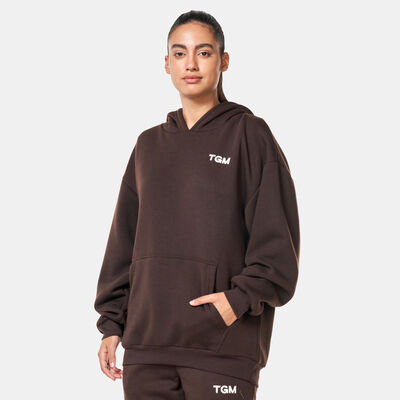 The Giving Movement Lounge Logo Print Hoodie Brown