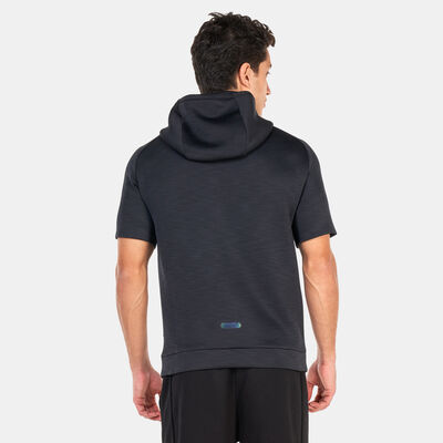 EA7 Emporio Armani Men's Vigor 7 Half Sleeve Hooded Sweatshirt Black EA7 Emporio Armani Men's Vigor 7 Half Sleeve Hooded Sweatshirt Black
