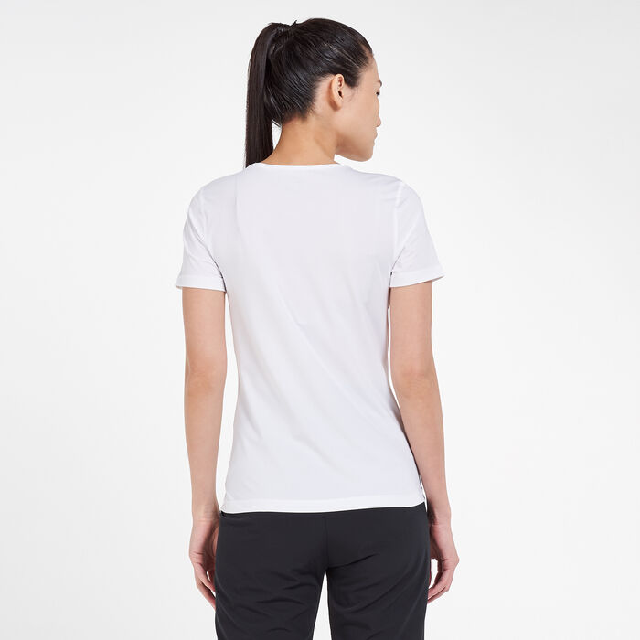 Nike Women's Pro Mesh T-Shirt White image number 1