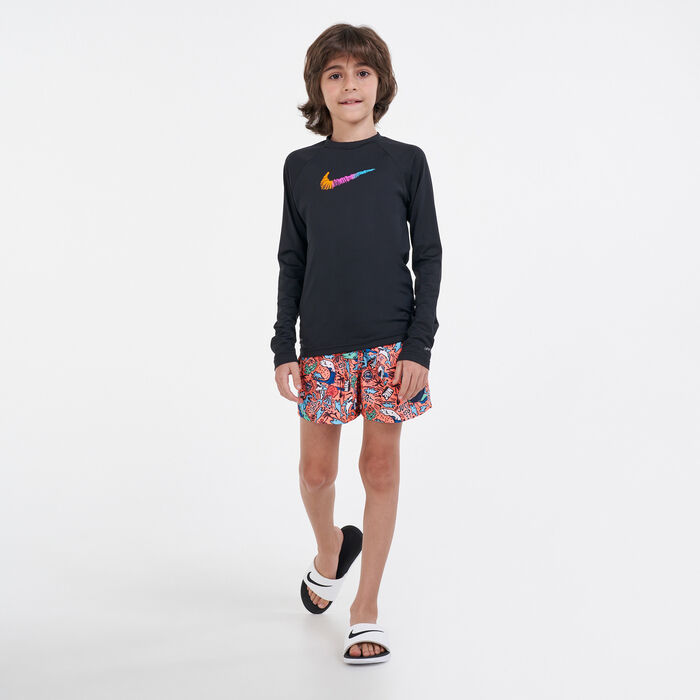 Nike Swim Kids' Shark Party Lap 4-Inches Volley Shorts yellow image number 2