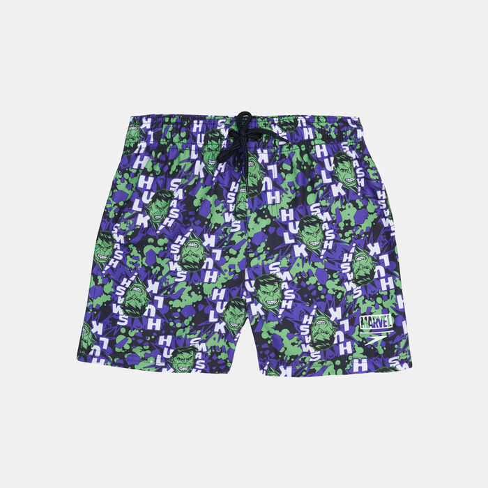 Speedo Kids' Marvel Print 13-Inch Swimming Shorts Green image number 0
