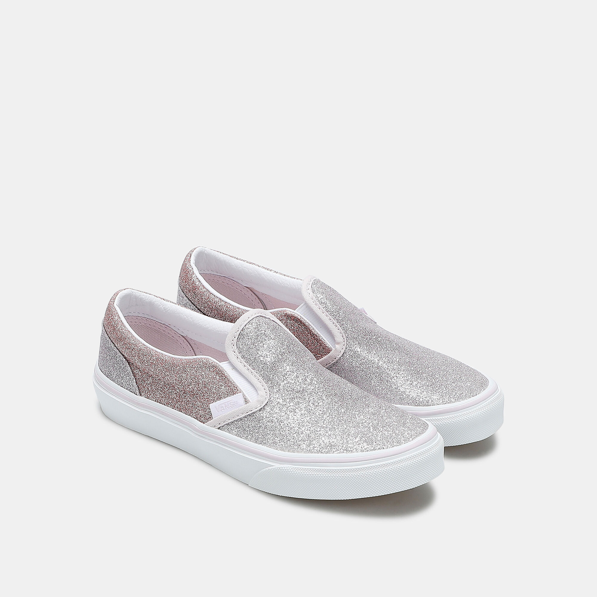 Buy Vans Kids 2 Tone Glitter Classic Slip On Unisex Shoe Pink in Qatar SSS