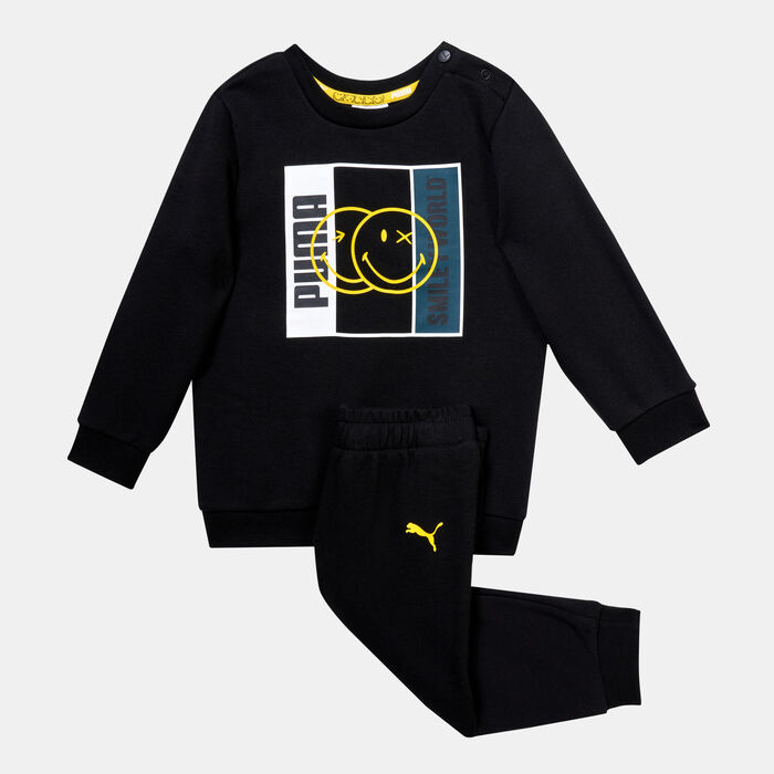 PUMA Kids' x SMILEYWORLD Minicat Jogger Set Black image number 1