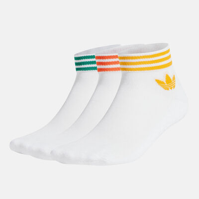 adidas Originals Men's Trefoil Ankle Socks (3 Pack) White