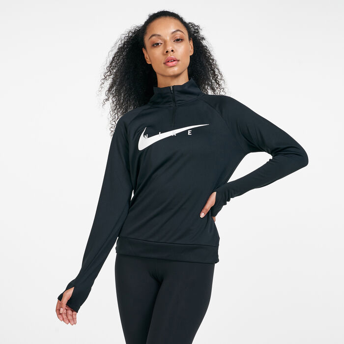 Nike Women's Swoosh Run Midlayer Top Black image number 0
