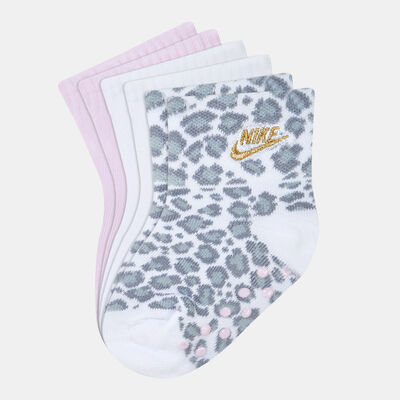 Nike Kids' Animal Print Ankle Gripper Socks (3-Pack) White Nike Kids' Animal Print Ankle Gripper Socks (3-Pack) White