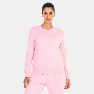 Nike Women's Sportswear Club Fleece Crewneck Sweatshirt Pink