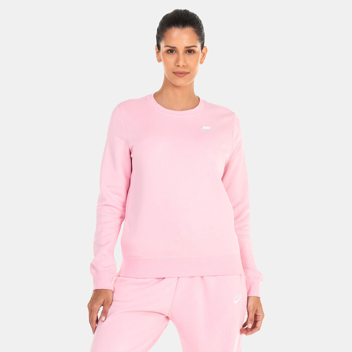 Nike Women's Sportswear Club Fleece Crewneck Sweatshirt Pink image number 0
