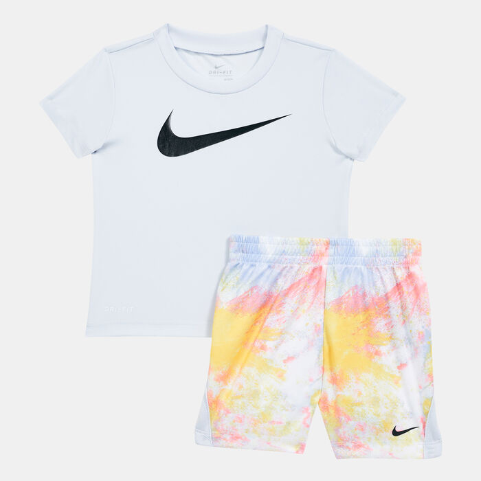 Nike Kids' Allover Print T-Shirt and Shorts Set Grey Nike Kids' Allover Print T-Shirt and Shorts Set Grey image number 0