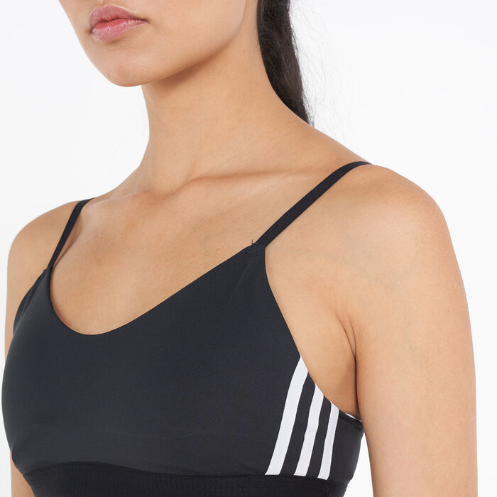 adidas Women's All Me 3-Stripes Sports Bra Black adidas Women's All Me 3-Stripes Sports Bra Black image number 3