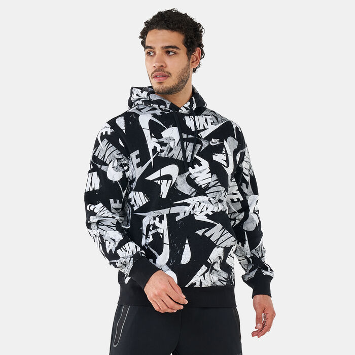 Nike Men's Sportswear Sport Essentials+ Allover Print Hoodie Blue Nike Men's Sportswear Sport Essentials+ Allover Print Hoodie Blue image number 0