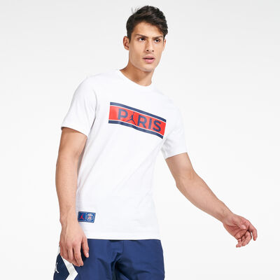 Jordan Men's Paris Saint-Germain Wordmark T-Shirt White