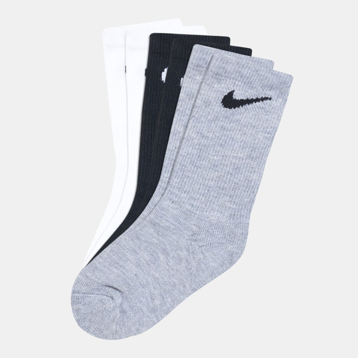 Nike Kids' Basic Pack Crew Socks (3 Pack) White Nike Kids' Basic Pack Crew Socks (3 Pack) White image number 0