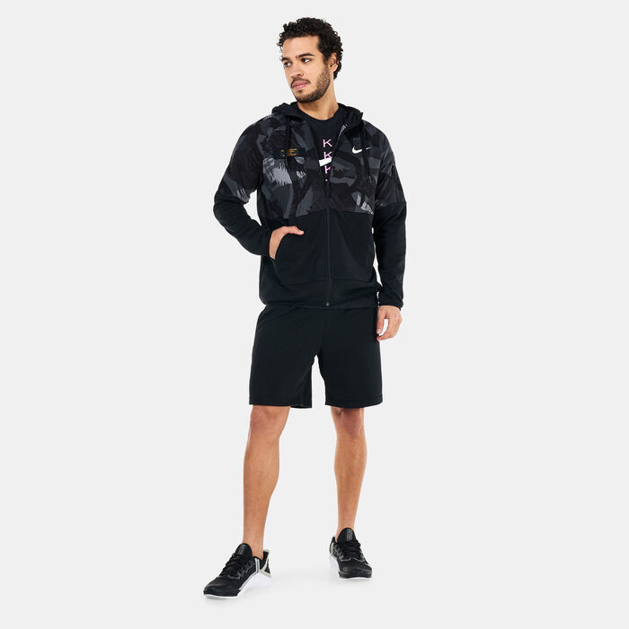 Nike Men's Dri-FIT Fleece Full-Zip Camo Fitness Hoodie Grey Nike Men's Dri-FIT Fleece Full-Zip Camo Fitness Hoodie Grey image number 2