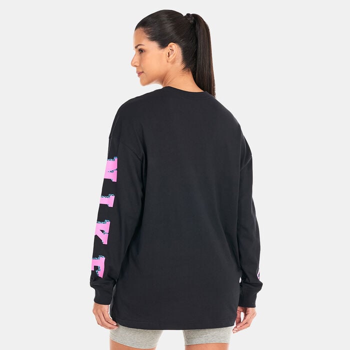 Nike Women's Sportswear Long Sleeves T-Shirt Black Nike Women's Sportswear Long Sleeves T-Shirt Black image number 1