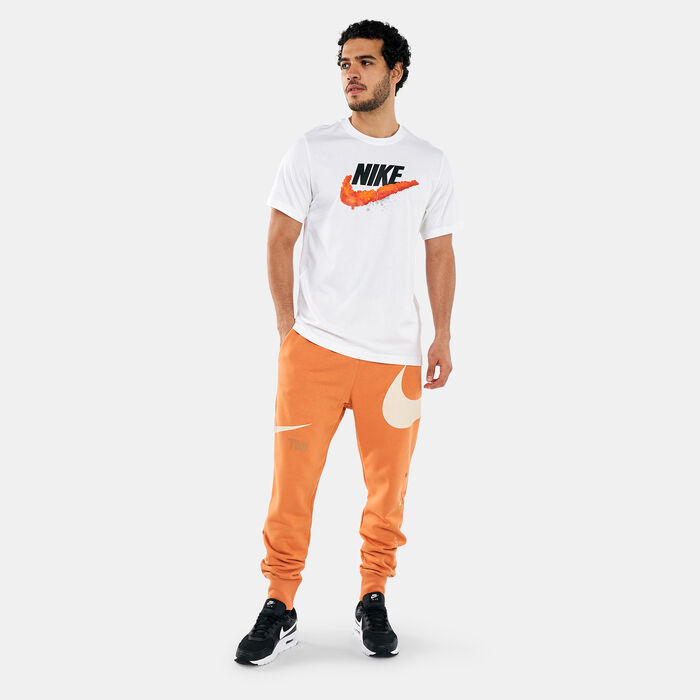 Nike Men's Sportswear Swoosh Semi-Brushed-Back Pants Orange Nike Men's Sportswear Swoosh Semi-Brushed-Back Pants Orange image number 2