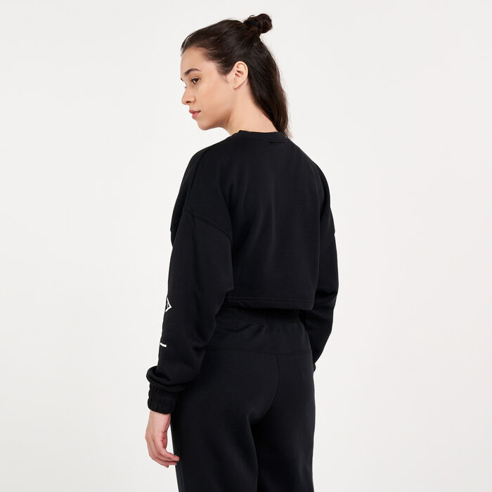 Nike Women's Air Cropped Crew Sweatshirt Black Nike Women's Air Cropped Crew Sweatshirt Black image number 1