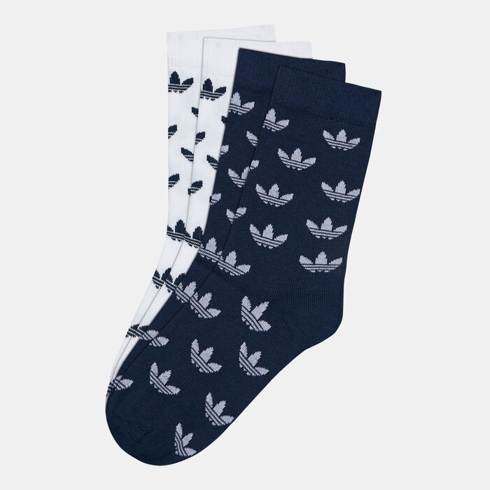 adidas Originals Trefoil Allover Print Thin Crew Socks (2 Pack) Black adidas Originals Trefoil Allover Print Thin Crew Socks (2 Pack) Black image number 0