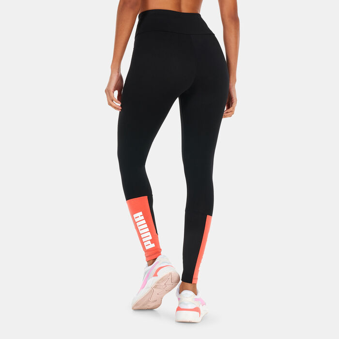 PUMA Women's Power Colourblock Leggings Black PUMA Women's Power Colourblock Leggings Black image number 1