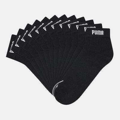PUMA Men's Elements Quarter-Crew Socks (6 Pack) Black